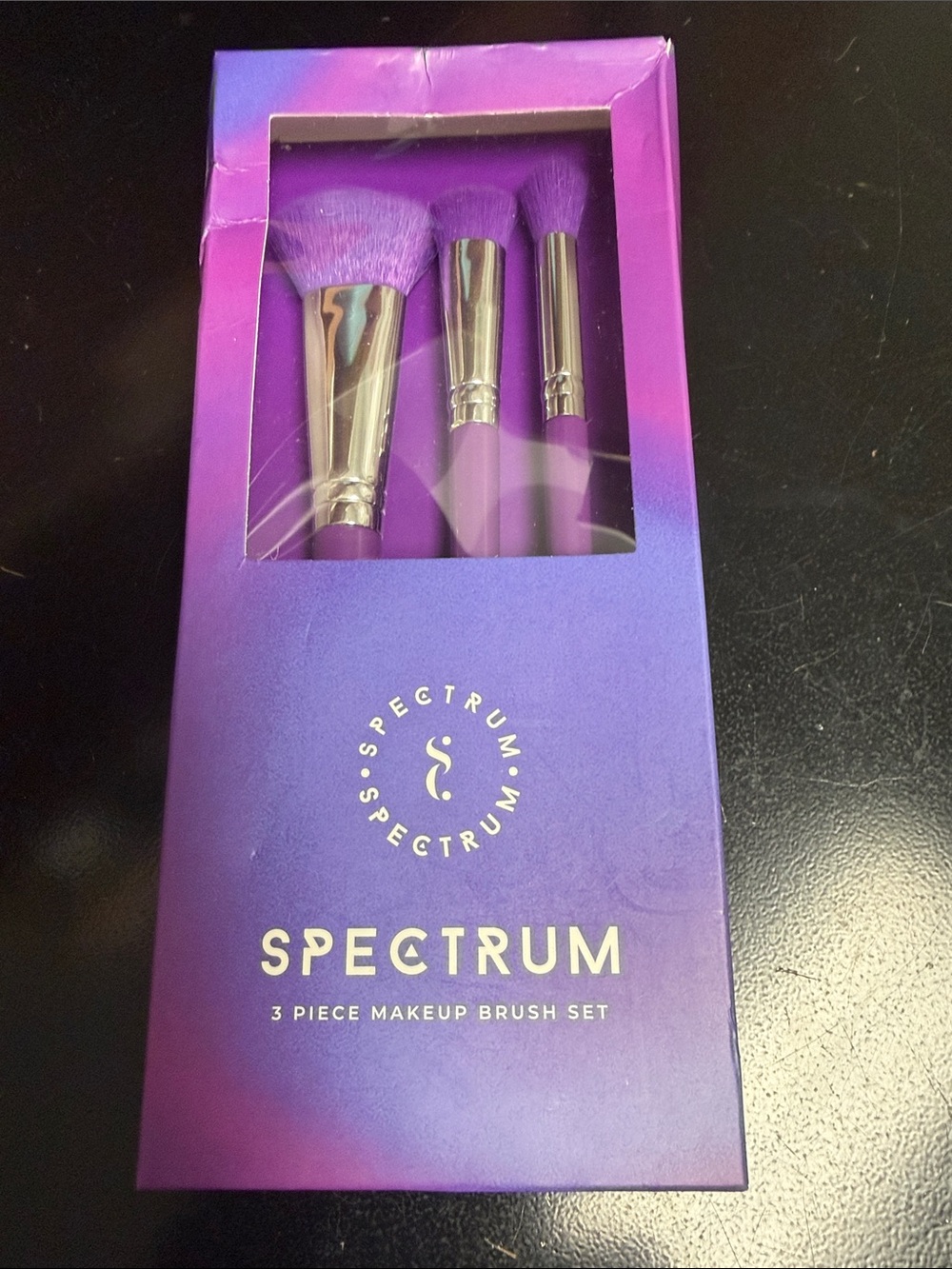 3-Piece Purple Makeup Brush Set